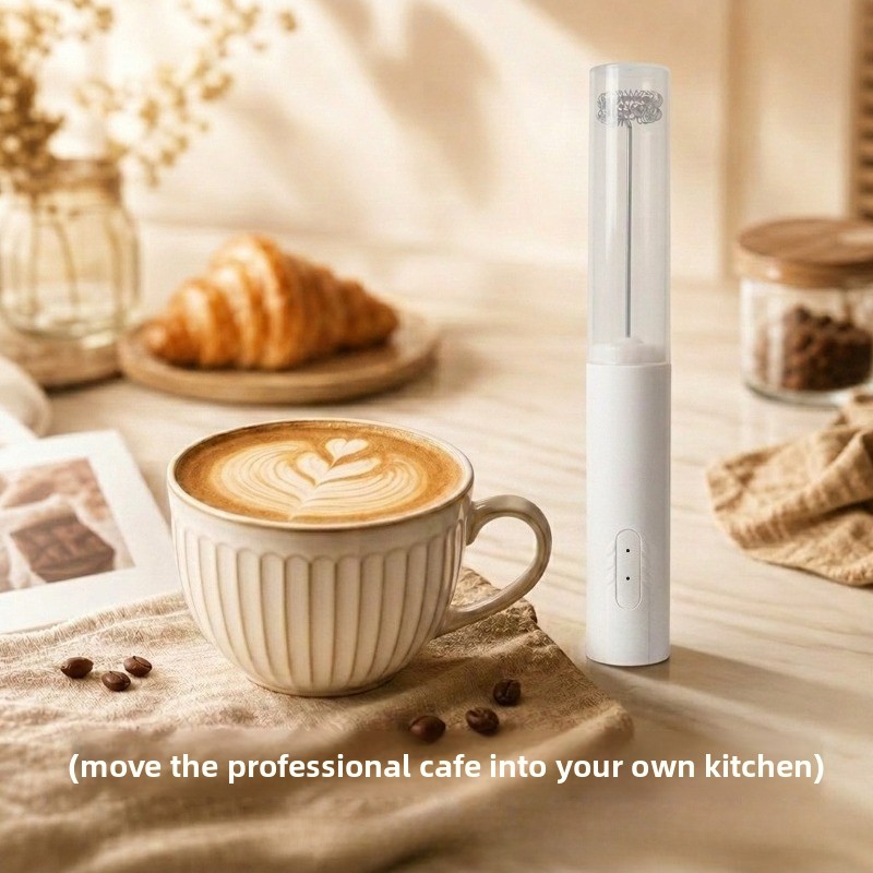 Electric Milk Frother Handheld - キッチン用パワフルミキサー、ミルクフォーマー、ハンドヘルドフォームメーカー、ラテ用泡立て器、ドリンクミキサー、コーヒー用電動充電式エッグビーター