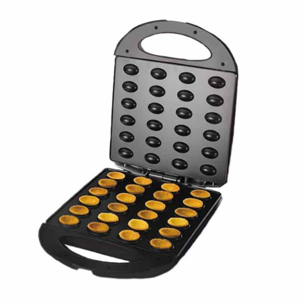 Mini Waffle Maker Machine - ステンレス製ウォールナットケーキマシン、ノンスティックナッツ型ミニワッフルメーカー、家庭用朝食ウォールナット用