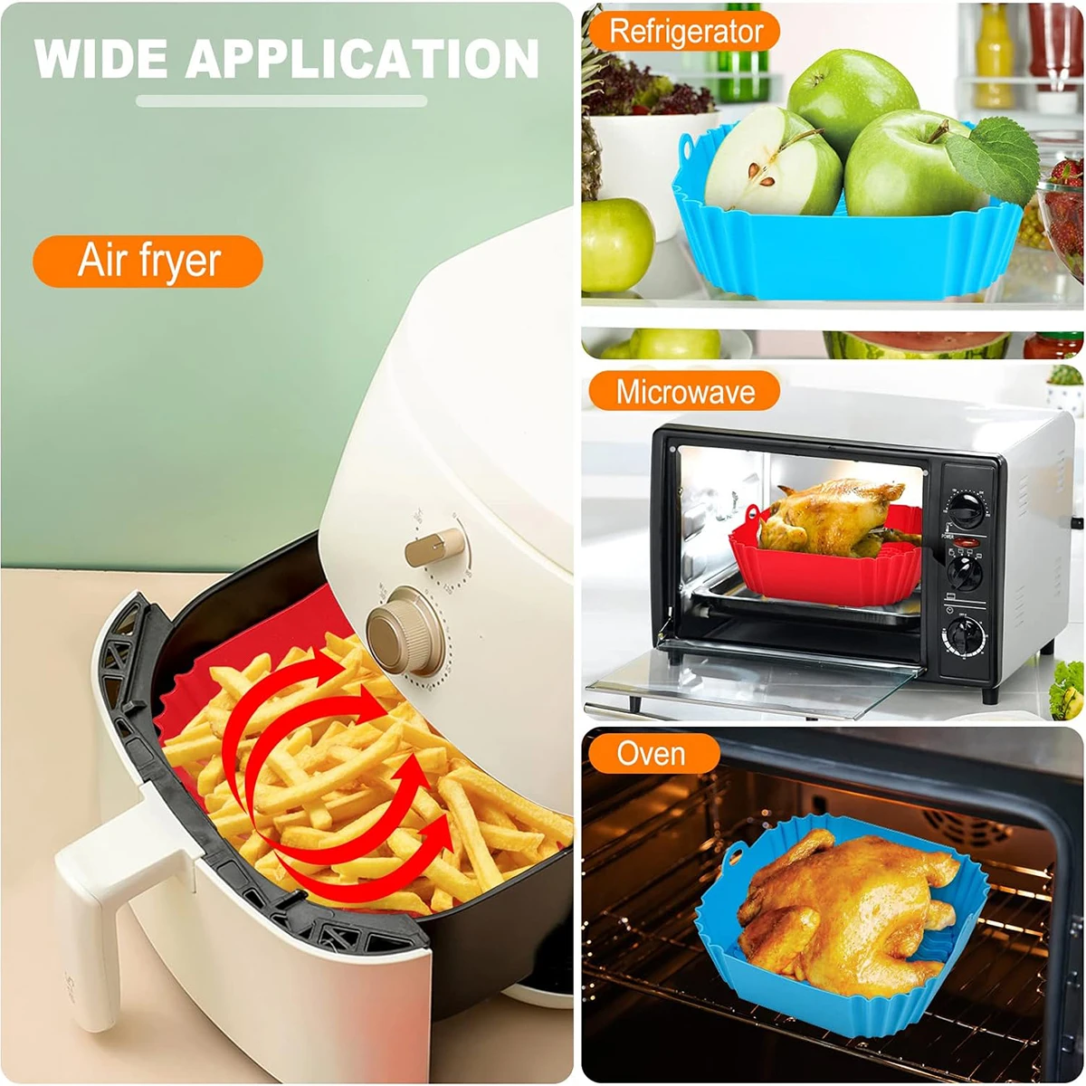 エアフライヤーシリコンライナーポット、エアフライヤーバスケッ - Air Fryer Silicone Pot Liner のレビューと価格